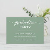 Invitation Calligraphie Blanche Whimsical Sur Sage Green (Debout devant)
