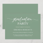 Invitation Calligraphie Blanche Whimsical Sur Sage Green (Devant / Derrière)