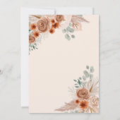 Invitation Calligraphie Boho Terracotta Baby shower Pampas (Dos)