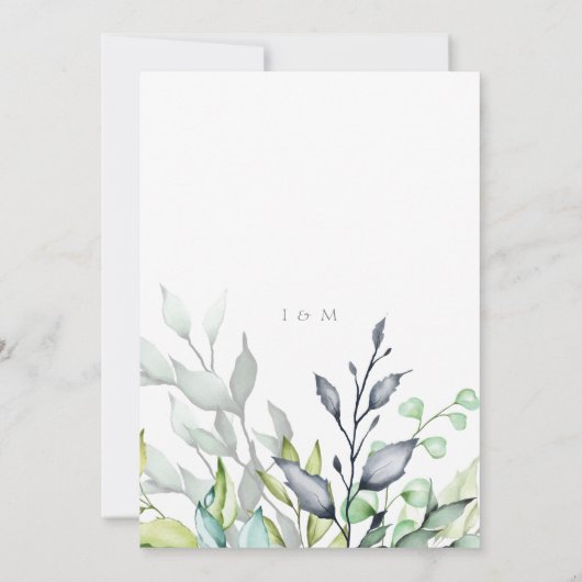 Invitation Calligraphie Botanique Mariage élégant (Dos)