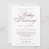 Invitation Calligraphie Bourgogne 40e Anniversaire de Mariage (Devant)