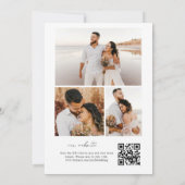 Invitation Calligraphie cardiaque moderne Collage photo Code (Dos)