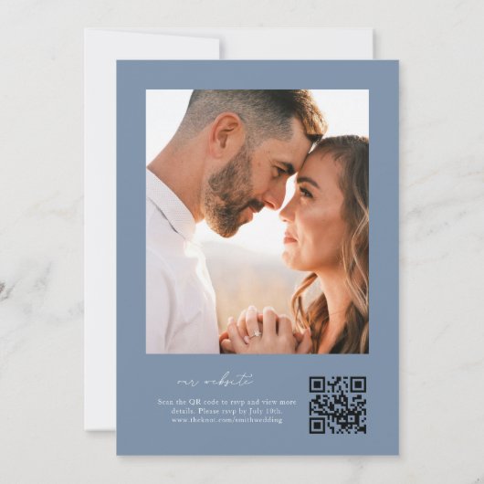 Invitation Calligraphie cardiaque moderne Photo QR Code Invit (Dos)