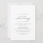 Invitation Calligraphie Chic Argent 50e Anniversaire de Maria (Devant)