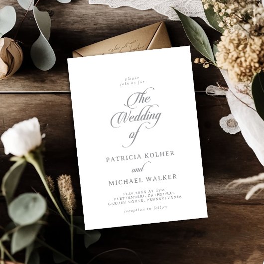 Invitation Calligraphie Chic Classique Le Mariage De