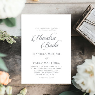Invitation Calligraphie Chic Classique Nuestra Boda Mariage