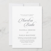 Invitation Calligraphie Chic Classique Nuestra Boda Mariage (Devant)