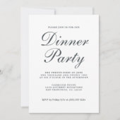 Invitation Calligraphie Chic Simple Dîner Blanc (Devant)