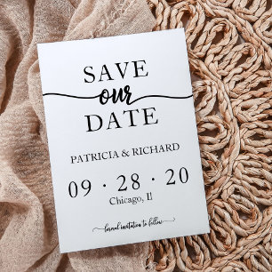 Invitation Calligraphie Chic Simple Mariage Enregistrer La Da