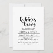 Invitation Calligraphie Classic Bubbles & Brews Douche nuptia (Devant)