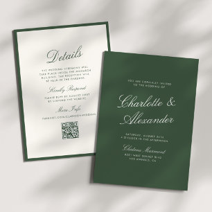 Invitation Calligraphie Classique Argent Vieux Mariage Sage F