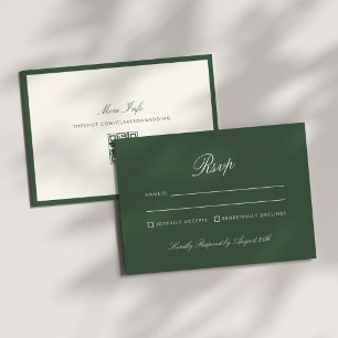 Invitation Calligraphie Classique Argent Vieux Sage RSVP