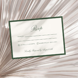 Invitation Calligraphie Classique Argent Vieux Sage RSVP