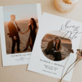 Invitation Calligraphie classique Circle Photo Enregistrer la