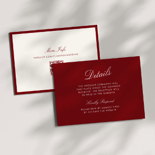 Invitation Calligraphie Classique Détails Rouge Foncé Vieille