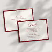 Invitation Calligraphie Classique Détails Rouge Foncé Vieille