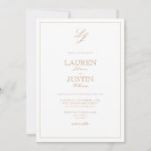 Invitation Calligraphie classique en terre cuite Monogramme M (Devant)