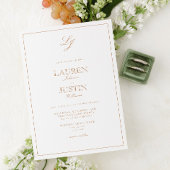 Invitation Calligraphie classique en terre cuite Monogramme M