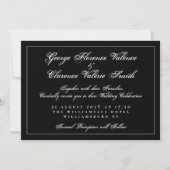 Invitation Calligraphie Classique Mariage Noir & Blanc (Devant)