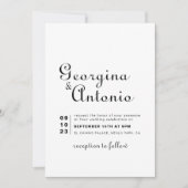 Invitation Calligraphie classique minimaliste Mariage (Devant)