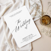 Invitation Calligraphie classique moderne blanc Le Mariage de