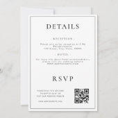 Invitation Calligraphie classique noir blanc tout en un Maria (Dos)