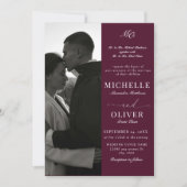 Invitation Calligraphie Classique Photo Mariage élégant (Devant)