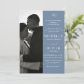 Invitation Calligraphie Classique Photo Mariage élégant (Debout devant)