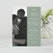 Invitation Calligraphie Classique Photo Mariage élégant (Debout devant)