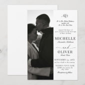 Invitation Calligraphie Classique Photo Mariage élégant (Devant / Derrière)