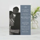 Invitation Calligraphie classique Photo QR Code Mariage éléga (Debout devant)