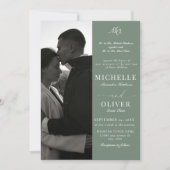 Invitation Calligraphie classique Photo QR Code Mariage éléga (Devant)