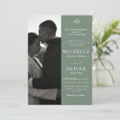 Invitation Calligraphie classique Photo QR Code Mariage éléga (Debout devant)