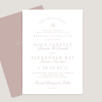 Calligraphie classique rose Taupe Mariage officiel