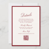 Invitation Calligraphie Classique Rouge Profond Mariage Argen (Dos)