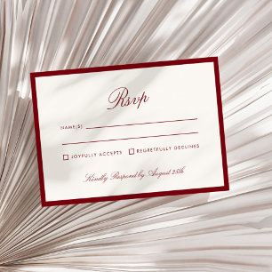 Invitation Calligraphie Classique Rouge Profond Rsvp Ancienne