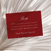 Invitation Calligraphie Classique Rouge Profond Rsvp Vieille