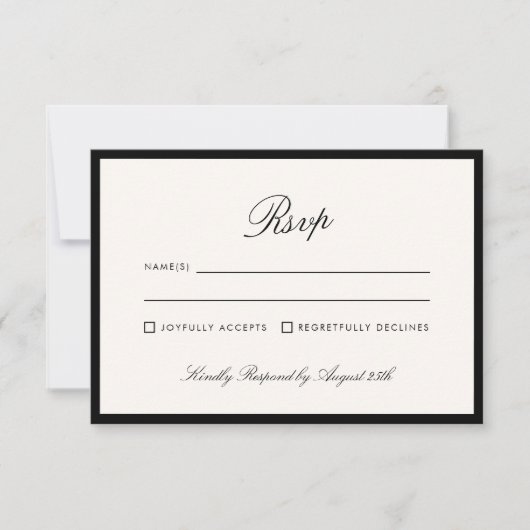 Invitation Calligraphie classique Vieux argent QR Code Rsvp (Devant)