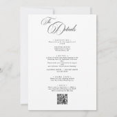 Invitation Calligraphie classique Vieux Mariage d'argent (Dos)