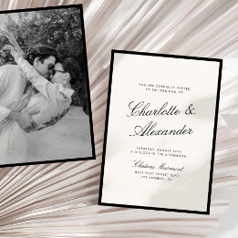 Invitation Calligraphie classique Vieux Mariage d'argent