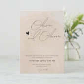 Invitation Calligraphie contemporaine photo code QR mariage (Debout devant)