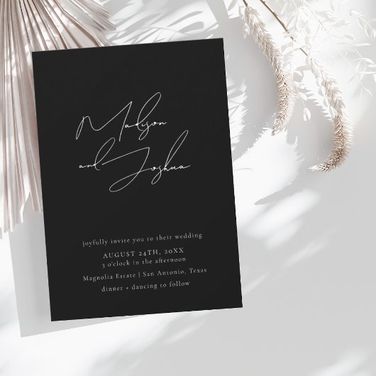 Invitation Calligraphie Contemporaine Photo Collage QR Code I