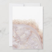 Invitation Calligraphie d'agate de marbre or rose perle (Dos)