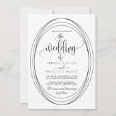 Invitation Calligraphie d'arc linéaire moderne en un seul Mar (Devant)