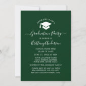 Invitation Calligraphie d'arc moderne Green Graduation Party (Dos)