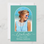 Invitation Calligraphie d'arc moderne Parti de graduation Tur (Devant)