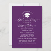 Invitation Calligraphie d'arc moderne Purple Graduation Party (Dos)