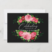 Invitation Calligraphie de Blush rose Célébration de la vie (Dos)