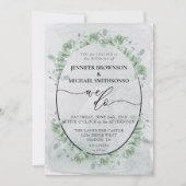 Invitation Calligraphie de fille Nous faisons Botanique Eucal (Devant)