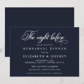 Invitation Calligraphie De La Marine La Nuit Avant Le Dîner D (Devant / Derrière)